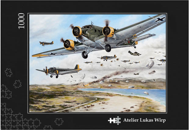 Fallschirmjäger mit JU 52 über Kreta / Puzzle kaufen