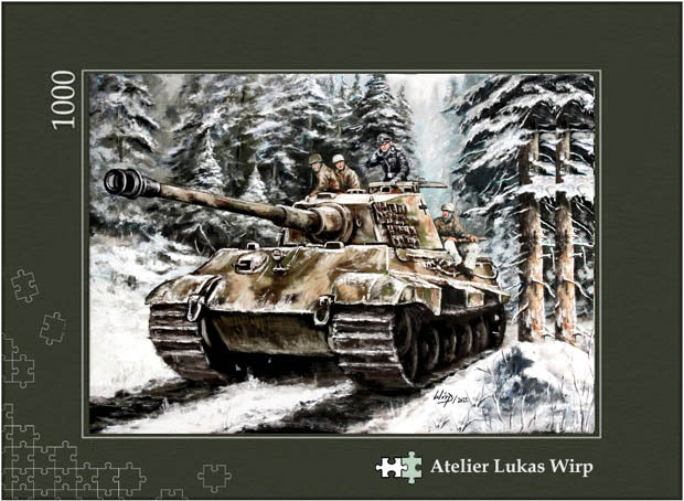 Panzer Puzzle - Koenigstiger mit Fallschirmjaegern Ardennenoffensive 1944
