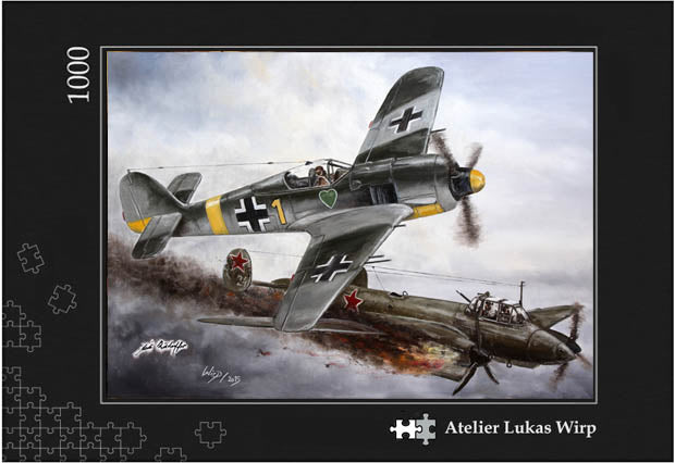 2. Weltkrieg Puzzle / Eine Focke Wulf FW 190 im Luftkampf