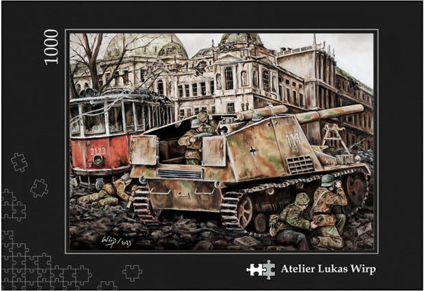 Militär Puzzle - Panzer und Soldaten bei der Schlacht um Wien 1945